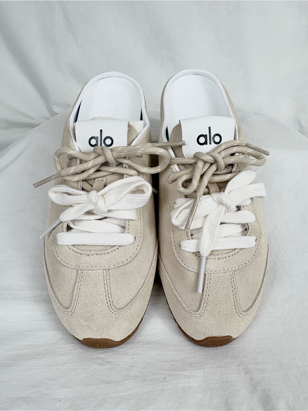 Alo Yoga Sunset Sneaker Mule Sandstone Suede Size 6